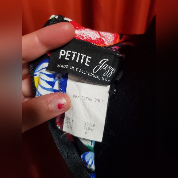 Vintage 80s Floral Mini Dress sz 6 - Picture 7 of 7